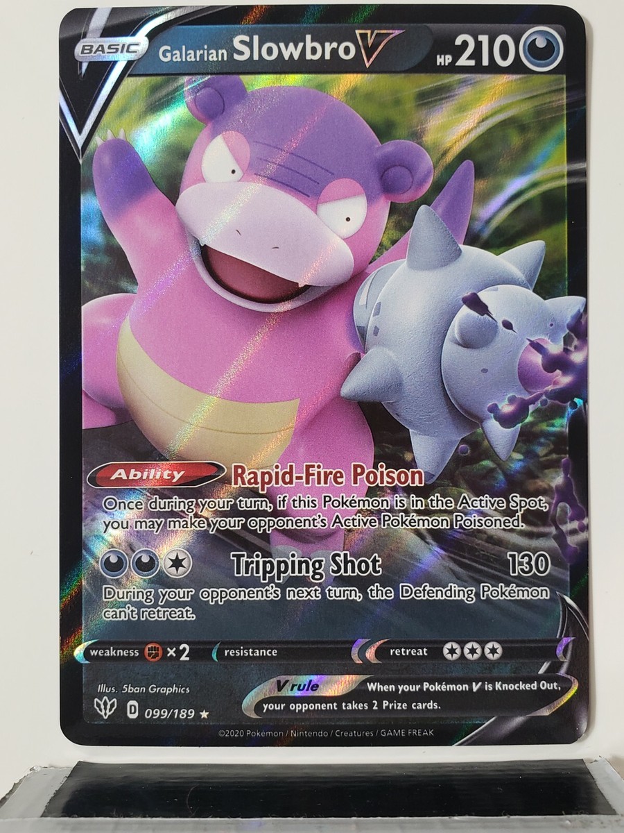 slowbro pokemon card HOLO Galarian Slowbro V 099/189 NM / M Darkness Ablaze Pokemon Card $2  Shipping