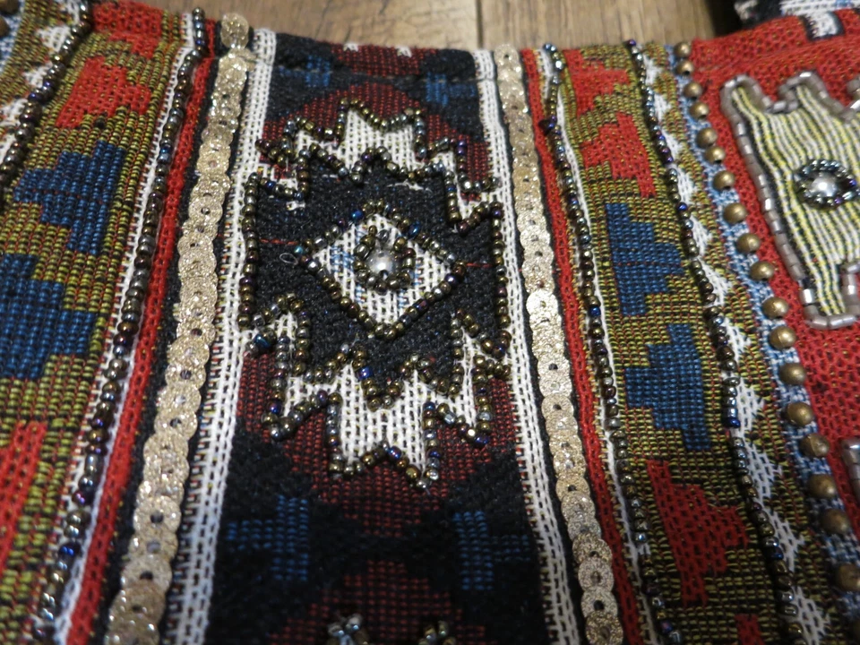 Bolso de Mano Scully Verde/Multicolor Azteca Brillo Cuentas NUEVO CON ETIQUETAS LEER Foto 4 de 4