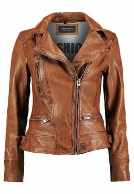 Womens Latest Cafe Racer Moto Biker Distressed Brown Vintage Real Leather Jacket