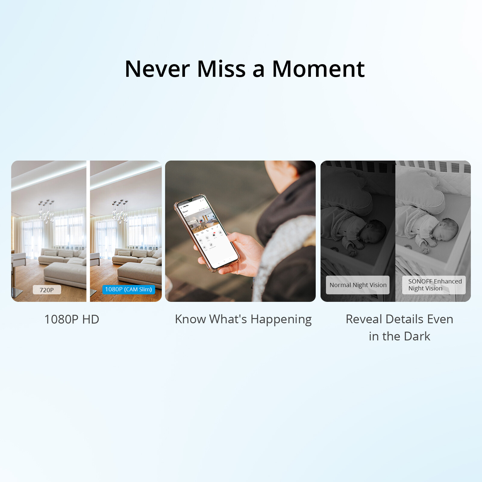 Sonoff Indoor WiFi Security Camera 1080P HD Mini Smart Home Security