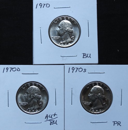 1970 BU, 1970D AU+ y 1970 PR Washington QTS 5A11DPCS-1-2-3 - Imagen 3 de 4