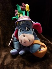 Disney EASTER bonnet Eeyore bean bag plush retired collectible eggs basket