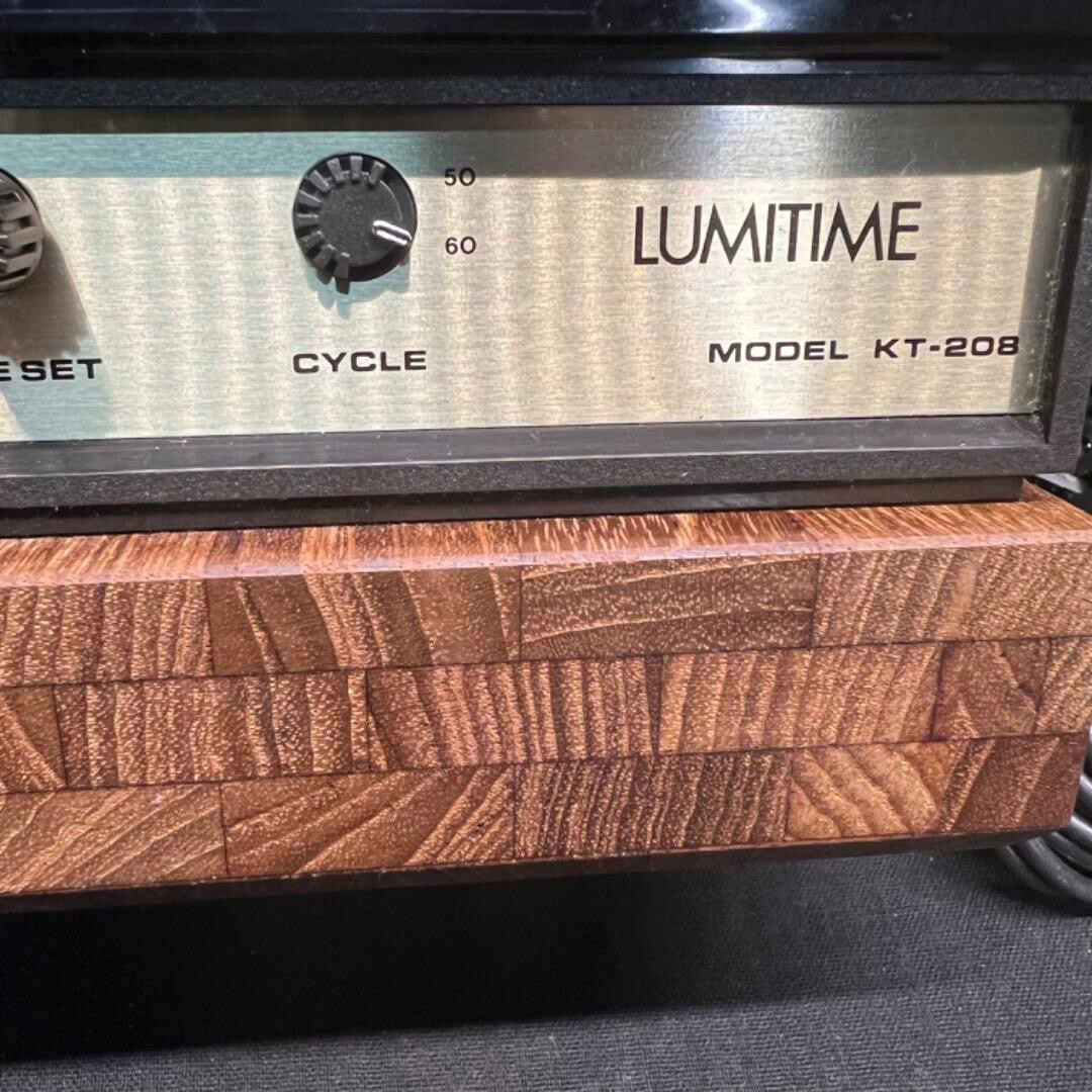 VINTAGE LUMITIME Wooden Neon Clock KT-208 Tamura Japan Space Age
