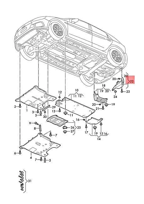 Genuine AUDI A1 GBA GBH Underbody Trim 82A825189 | eBay