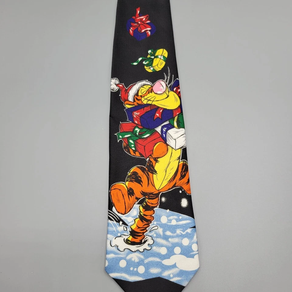 Винтажный рождественский галстук-тигр Disney черный праздничный праздничный дизайн - Изображение 2 из 4