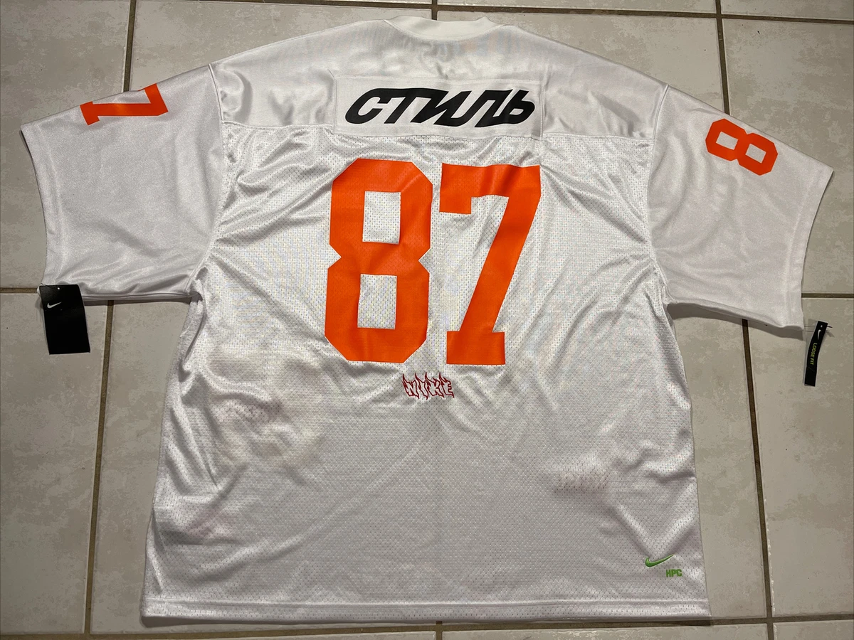 Finalmente ocupado Vatio NWT NIKE x HERON PRESTON Oversized Jersey White Orange CI2060-100 Men's 3XL  | eBay