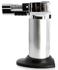 Multi-Purpose Refillable Butane Torch/Soft Flame Cigar Lighter-Silver