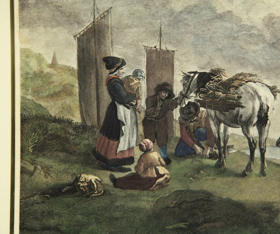 Wouwerman / Aveline Radierung LA FAMILLE DU BUCHERON - circa 1760 - Bild 3 von 4