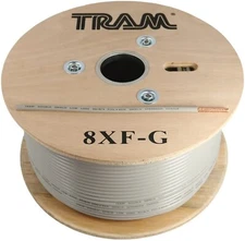 200 ft Gray Coaxial RF Cable RG8X 50Ohm Double Shield Copper Braid 8XFG TRAM