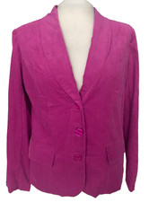 Adini 100% Cotton Lined Babycord Jacket Collared 2 Side Pockets Semi Fitted Xs