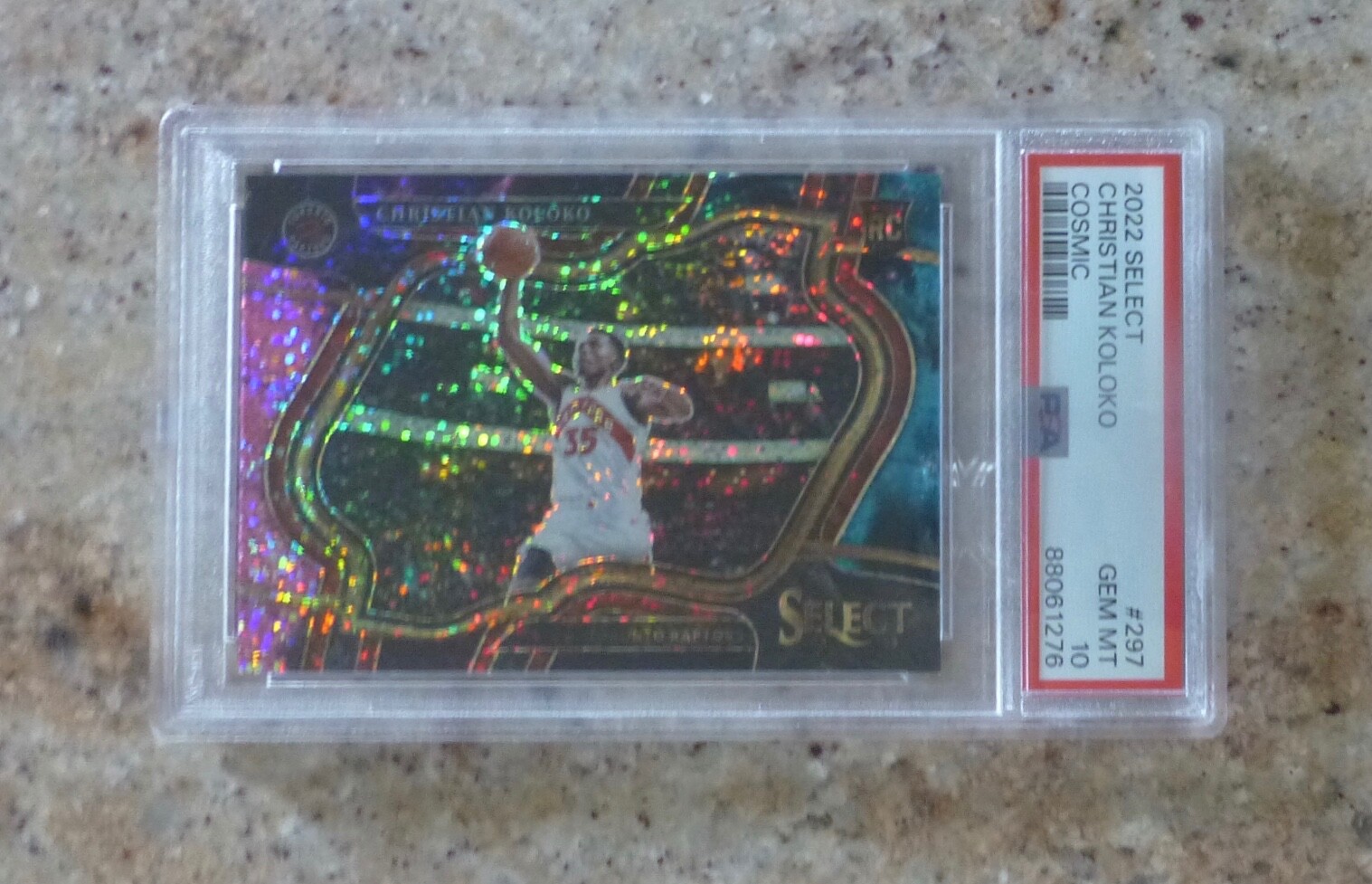 PSA 10 - 2022 Panini Select Christian Koloko #297 Courtside Cosmic Prizm Rookie