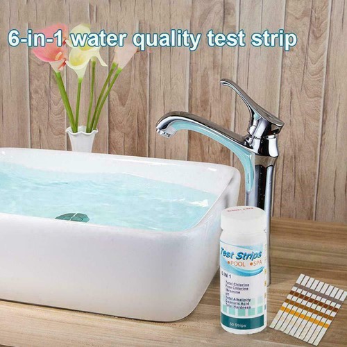 50 Stück Schwimmbad Spa Teststreifen 6in1 Pool Teststreifen Wasserqualität U9B7 - Bild 5 von 10