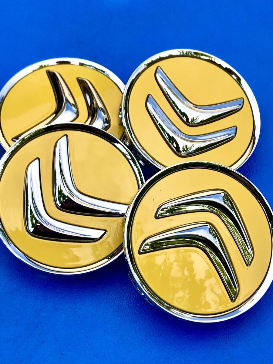 KIT DE 4 CABOCHONS POUR ROUES ALUMINIUM JAUNE PEGASE - Accessoires  Spécialiste Citroen