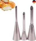 Spritztüllen, 3 Stück Kuchen Spritztüllen, Creme Spritzbeutel Nozzle, Lang Sp