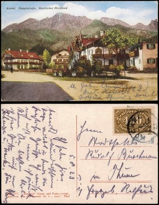 Ansichtskarte Kochel am See Hauptstraße. Bayrisches Hochland 1922