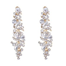 NLCAC Women's Wedding Earrings for Brides Dangling Rhinestone Crystal Chandel...