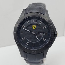 FERRARI Scuderia Black Dial And Leather Men's Watch Item Ref : 830093