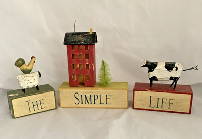 The Simple Life Seasons Cannon Falls Carved Wood Block Signs Farm Animal Country