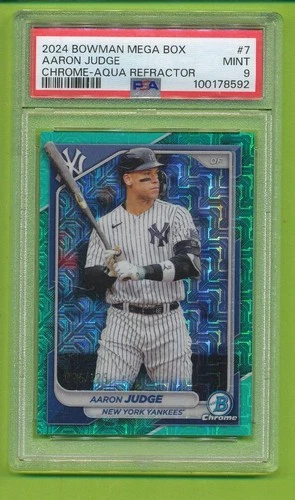 2024 Bowman Mega Box Chrome Aqua Refractor - Aaron Judge (#7) PSA 9  096/125