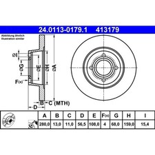 2x ATE 24.0113-0179.1 Bremsscheibe für AUDI 80 8C2 B4 8C5 Bremsscheiben