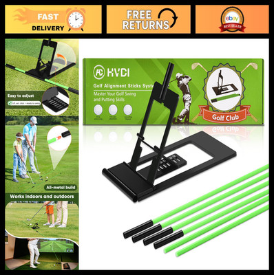 Golf Alignment Sticks Holder with Angle Adjustment - Weighted Training Aid for S