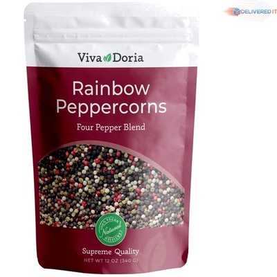 Rainbow Peppercorns Blend Whole Black Green Pink White Spice for Grinder 12 Oz