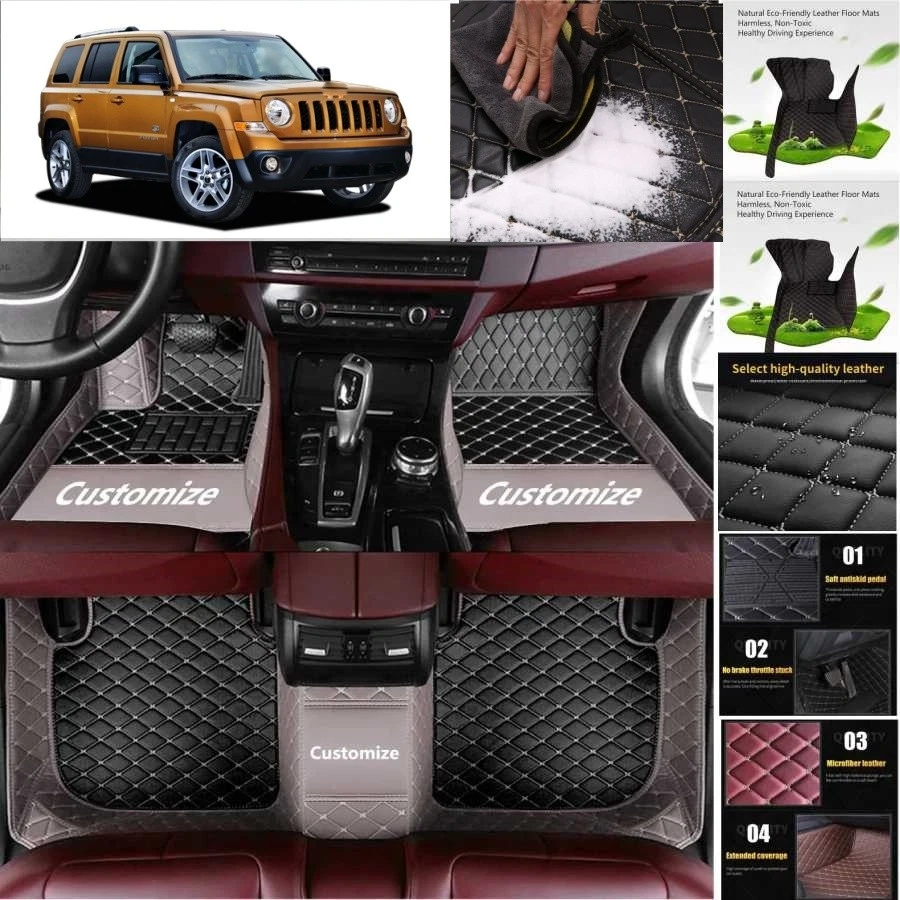 For Jeep Patriot Car Floor Mats Custom Luxury Waterproof Auto Liners Carpets - Imagem 2 de 4