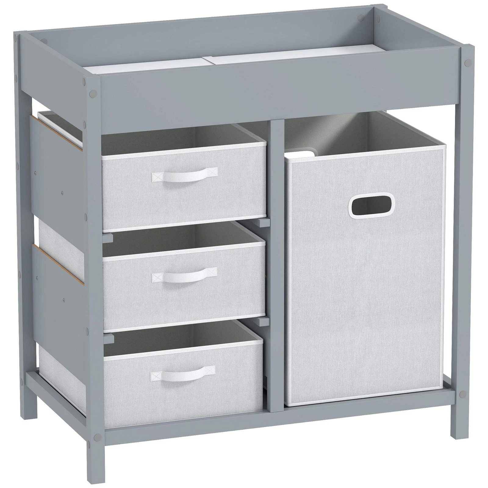 Baby Changing Unit with 4 Storage Drawers, Mat for Bedroom Nursery, 84 x 84.5 cm