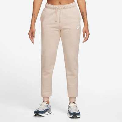 Nike Women’s Sportswear Club Fleece Mid-Rise Joggers Sweatpants Tan Large  NEW