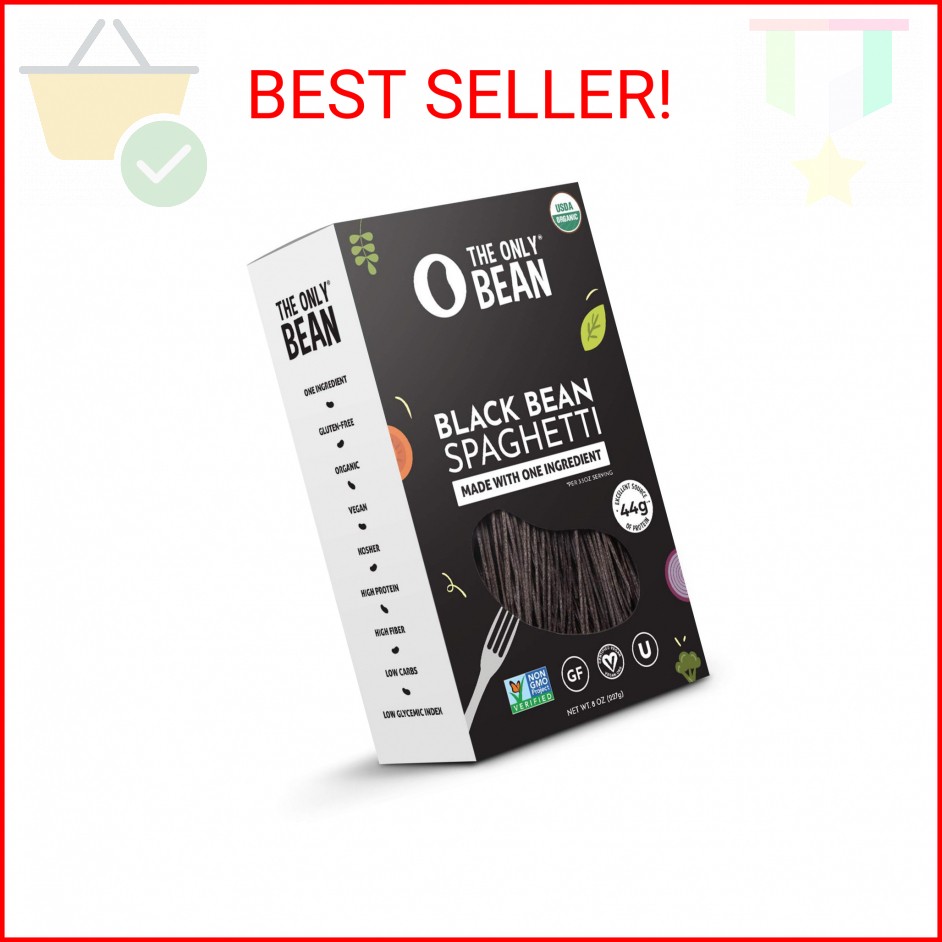 The Only Bean - Organic Black Bean Spaghetti Pasta - High Protein, Keto Friendly