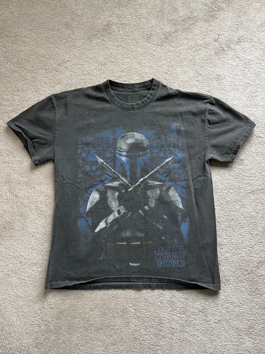 T-shirt Vintage Star Wars – Bleu, Graphique Original Cast, 50/50 Coton, Taille L
