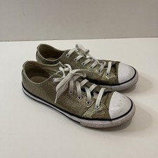 Converse Chuck Taylor All Star Low Top Sneakers Lace Up Gold Glitter Womens Sz 6
