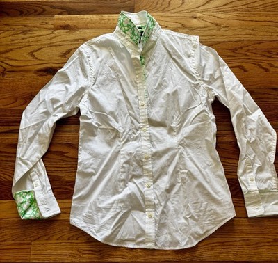 C Wonder Womens White Contrast Cuff Button Shirt Blouse Signature Fit Medium NWT