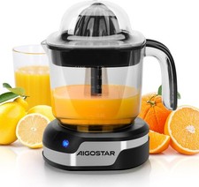 Aigostar 1.2L Orange Juicer Electric Citrus Juicer with LED Working Lamp, 2 Citr