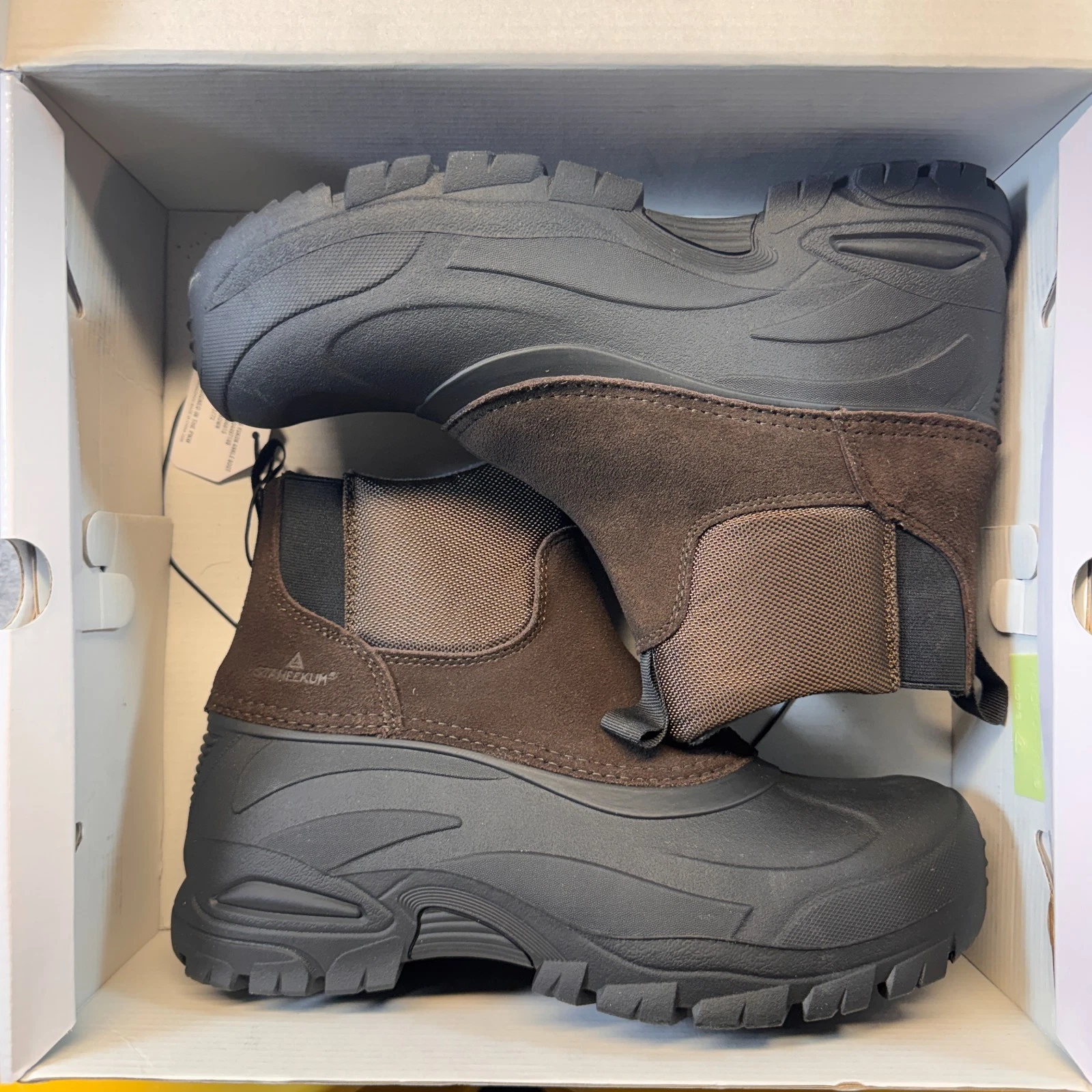 Staheekum Yukon Winter Boots Men's Black Brown Round Toe Pull-On Waterproof 10