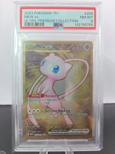 2023 POKEMON MEW EN-151 HYPER RARE #205 MEW EX PSA 8