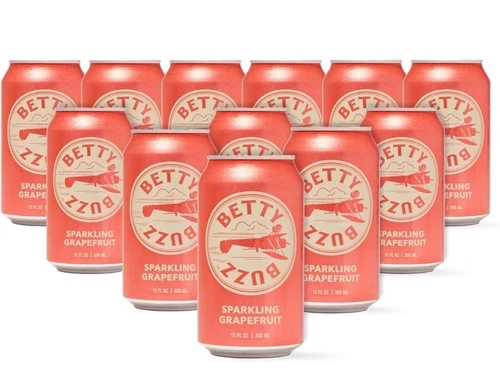 Betty Buzz Sparkling Grapefruit Premium Sparkling Soda (12 pack Cans)