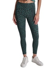 Dkny Sport Womens High Rise Printed Green and Black Color Leggings Size L