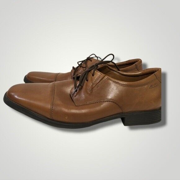 CLARKS Shoes Mens Size 11.5W Brown Collection Lace-Up Oxford Leather ...