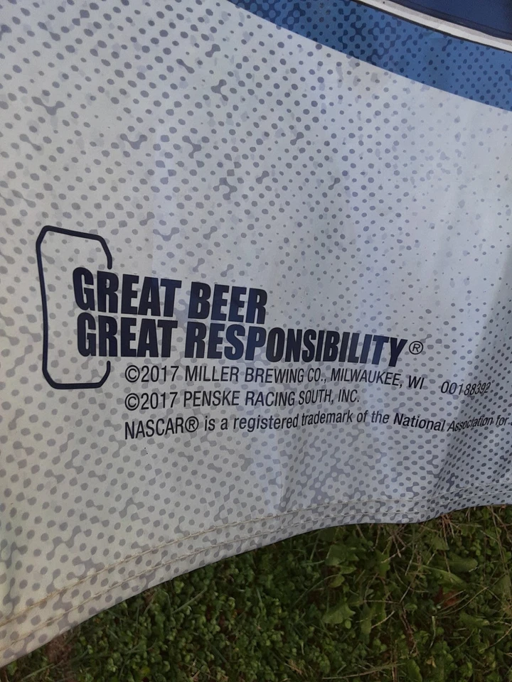 Calendario de carreras Nascar 2017 Banner Brad Keselowski Miller Lite plástico pesado 6'x3' Foto 2 de 4