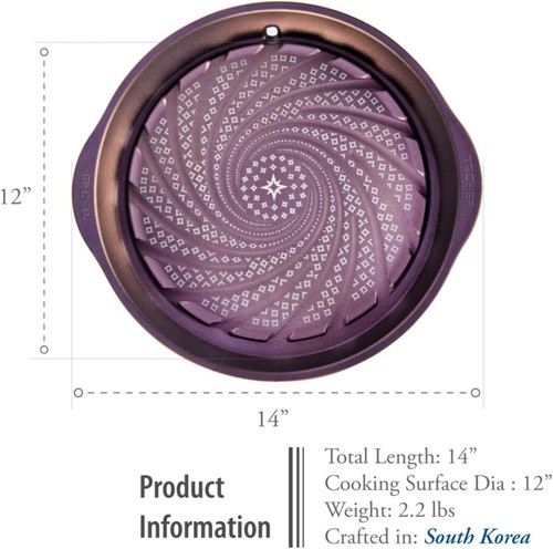 Stovetop Korean BBQ Non-Stick Grill Pan, Made in Korea Purple - Picture 6 of 9
