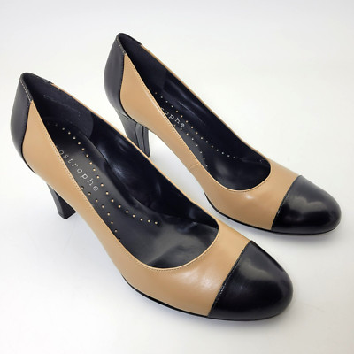 Apostrophe Channa Women s Pumps Tan/Black Size 9.5M Style 40496 | NEW
