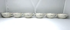 HOMER LAUGHLIN 6 RHYTHM CAPRI MID-CENTURY PINK BLACK SILVER TEA COFFEE CUPS