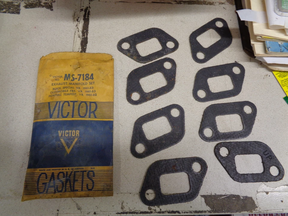 Juego de juntas de colector de escape Victor MS-7184 1961 63 Oldsmobile F85 Buick Tempest Foto 2 de 4