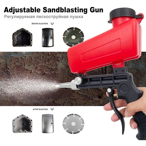 Portable Adjustable Pneumatic Sandblasting Gun Set 90psi Gravity Handheld Tools - Picture 4 of 7