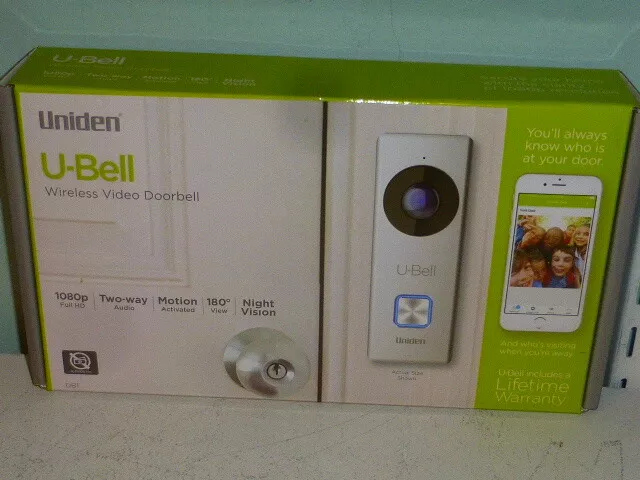 Uniden U Bell Wireless Video Doorbell DB1 1080p Full HD Motion Night Vision NEW