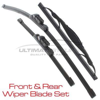 Front Windscreen Wiper Blades & Rear Wiper Blade Vauxhall Mokka X SUV 2016-2020
