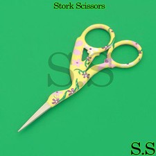Stork Embroidery Scissors Eyebrow Sewing Thin Point Edge Color Coded BTS-158