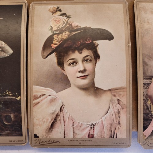 1890s NEWSBOY Tobacco ACTRESS Large 6x9 COLOR CABINET CARD Premiums - Picture 7 of 17