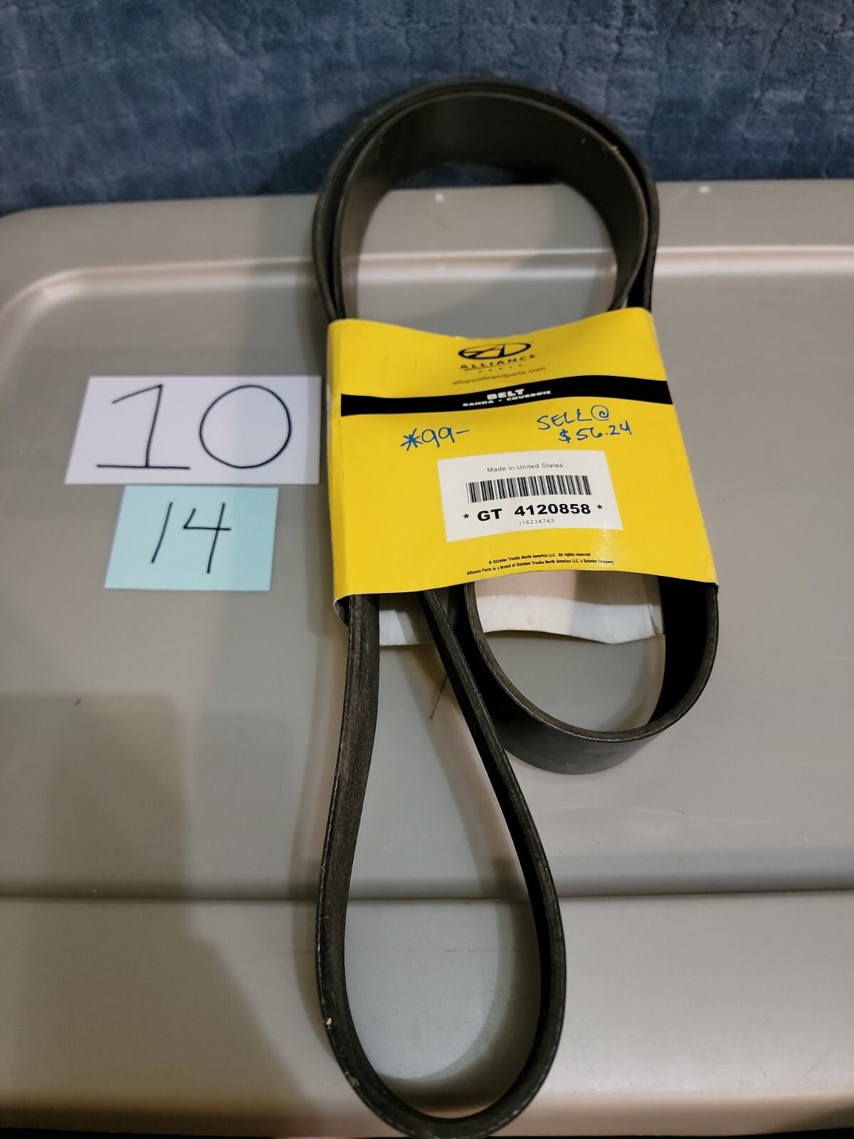 GENUINE ALLIANCE BELT GT 4120858 SERPINTINE BELT 12 RIB MADE IN 